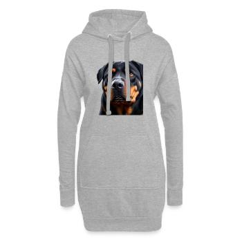 Rottweiler - Hoodie-Kleid - Grau meliert - Vorne