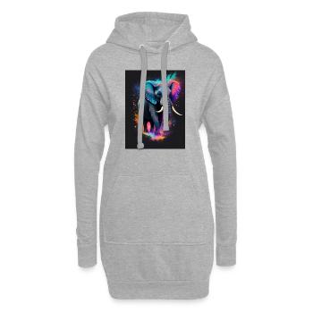 Elephant Galaxy - Hoodie-Kleid - Grau meliert - Vorne