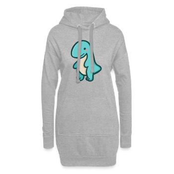 hugadino T-Rex, dino, mignon dinosaure - Sweat-shirt à capuche long Femme - gris chiné - Devant