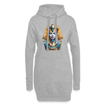Ägypten / Pharao / Mumien / Hieroglyphen / Sphinx - Hoodie-Kleid - Grau meliert - Vorne