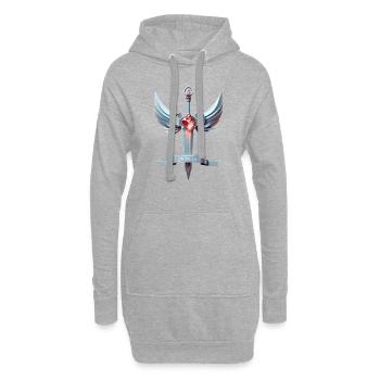 Love Sword - Fight for Love - Hoodie Dress - heather grey - Front