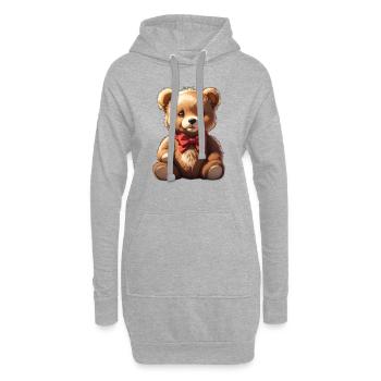 Teddybär - Hoodie-Kleid - Grau meliert - Vorne