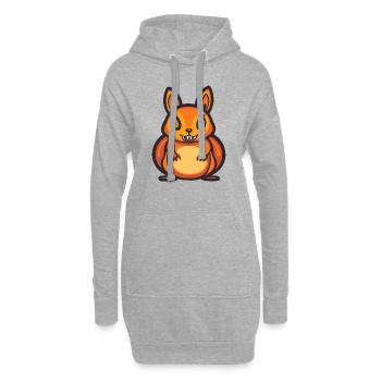 Écureuil Halloween Bande dessinée Drôle - Sweat-shirt à capuche long Femme - gris chiné - Devant