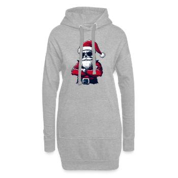 Weihnachtsmann Skull - Hoodie-Kleid - Grau meliert - Vorne