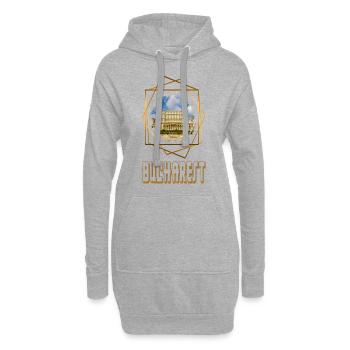 Bukarest Bucuresti Rumänien Skyline Stadt Gold - Hoodie-Kleid - Grau meliert - Vorne