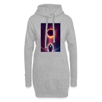 personnage empereur du cosmos brillant doré - Sweat-shirt à capuche long Femme - gris chiné - Devant