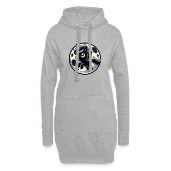 Lune avec licorne créature mythique mystique - Sweat-shirt à capuche long Femme - gris chiné - Devant