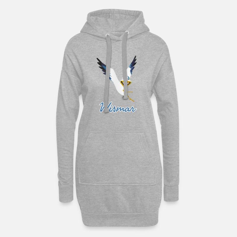 Lachmöwe Wismar - Hoodie-Kleid - Grau meliert