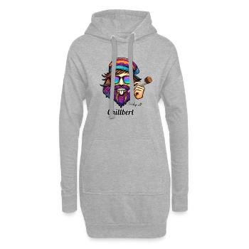 Chillbert der Kiffer - High Art - Hoodie-Kleid - Grau meliert - Vorne