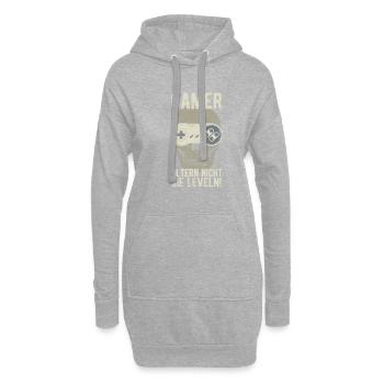 Gamer altern nicht sie leveln distressed und retro - Hoodie-Kleid - Grau meliert - Vorne