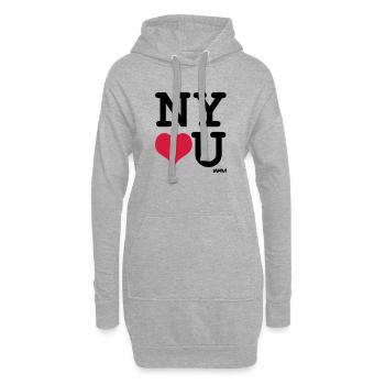 New York liebt Sie von wam - Hoodie-Kleid - Grau meliert - Vorne