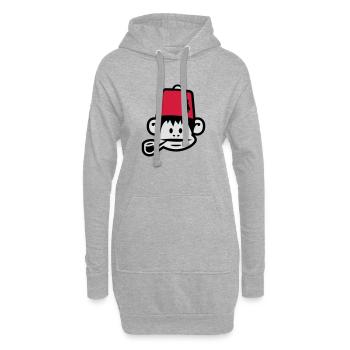 monkey fez ape primat affe pipe smoker - Hoodie-Kleid - Grau meliert - Vorne