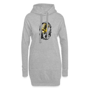 Microphone - Sweat-shirt à capuche long Femme - gris chiné - Devant