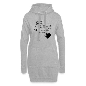 Mein Pferd - Mein Herz Geschenk - Hoodie-Kleid - Grau meliert - Vorne