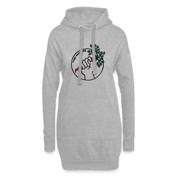 Vegan - Hoodie-Kleid - Grau meliert - Vorne