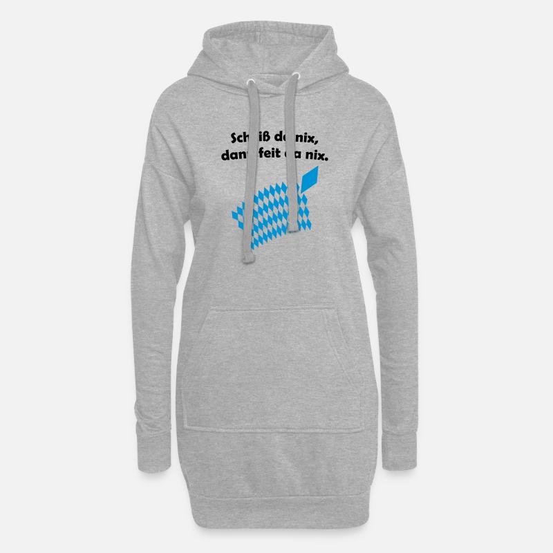 Bayerisches Scheiß da nix Design - Hoodie-Kleid - Grau meliert