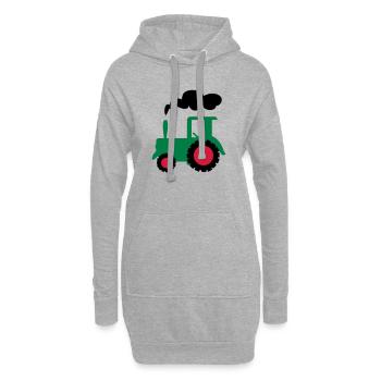 traktor trecker landwirtschaft - Hoodie-Kleid - Grau meliert - Vorne