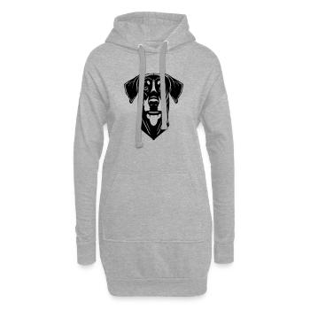 Dobermann - Sweat-shirt à capuche long Femme - gris chiné - Devant
