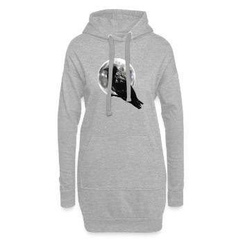 Rabe Krähe Vollmond - Hoodie-Kleid - Grau meliert - Vorne