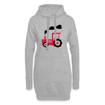 traktor landwirtschaft - Hoodie-Kleid - Grau meliert - Vorne