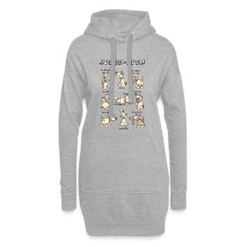 Hunde Yoga - Hoodie-Kleid - Grau meliert - Vorne