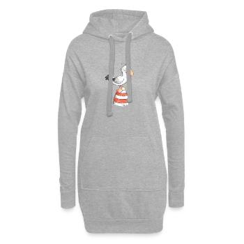 Kleine Möwe I Nordsee Urlaub Geschenk - Hoodie-Kleid - Grau meliert - Vorne