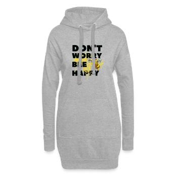 Mach dir keine Sorgen, Bee Happy - Hoodie-Kleid - Grau meliert - Vorne