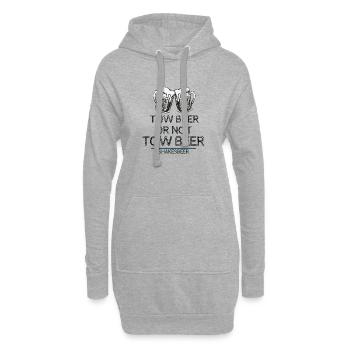 Bier oder nicht Bier - Hoodie-Kleid - Grau meliert - Vorne