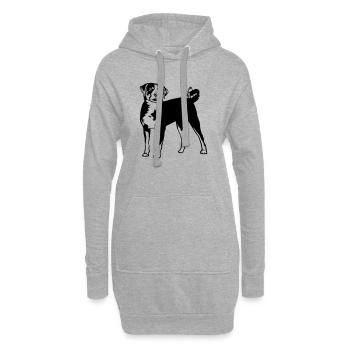 Appenzeller Sennenhund - Hoodie-Kleid - Grau meliert - Vorne
