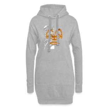 TIKI TOA - Sweat-shirt à capuche long Femme - gris chiné - Devant