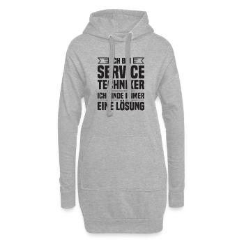 Servicetechniker Support Lösung Spruch Service - Hoodie-Kleid - Grau meliert - Vorne