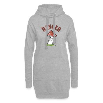 Fliegenpilz danger Symbol gefährlich comic lustig - Hoodie-Kleid - Grau meliert - Vorne