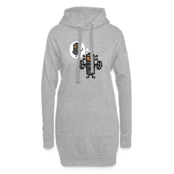 Battery Mindset Musculation Powerlifting Gym - Sweat-shirt à capuche long Femme - gris chiné - Devant