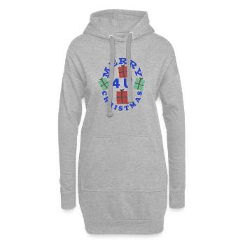 Design de Noël de cadeaux vibrants - Sweat-shirt à capuche long Femme - gris chiné - Devant