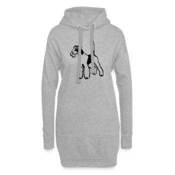 Fox terrier - Hoodie Dress - heather grey - Front