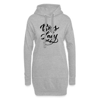 Lady Bos-s - Sweat-shirt à capuche long Femme - gris chiné - Devant