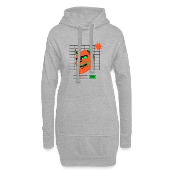 Neon Oni Mask Design  - Hoodie Dress - heather grey - Front