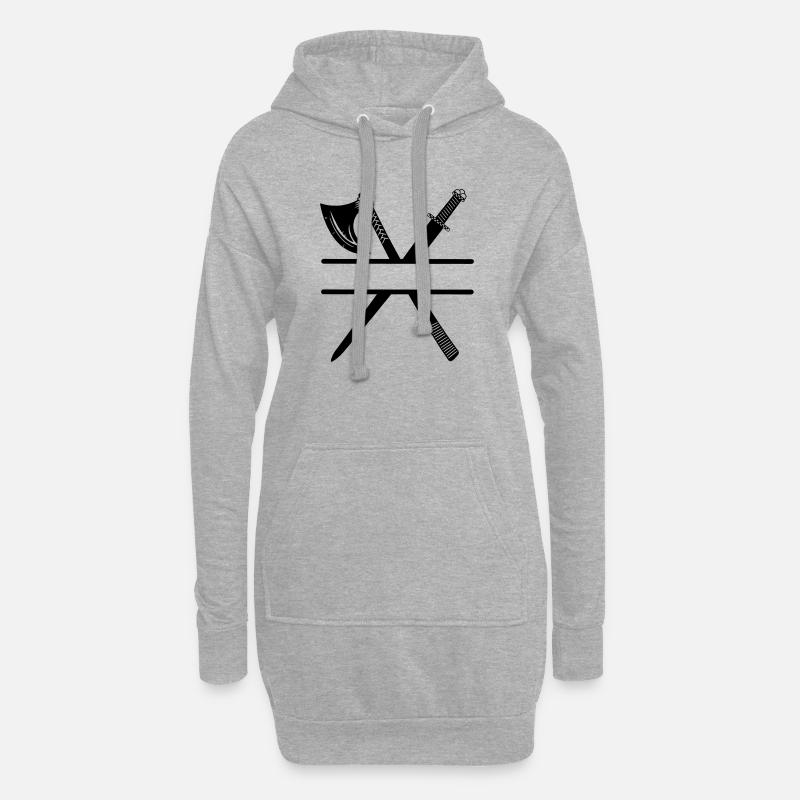 Wikinger Axt Schwert - Hoodie-Kleid - Grau meliert