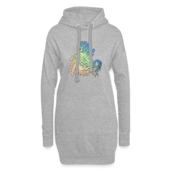 Mystischer Drache - Hoodie-Kleid - Grau meliert - Vorne