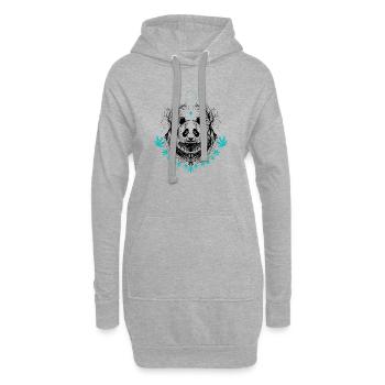 Panda Pandabär Tattoo mit Bambus - Hoodie-Kleid - Grau meliert - Vorne
