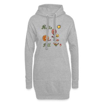 Hello Fall - Hoodie-Kleid - Grau meliert - Vorne
