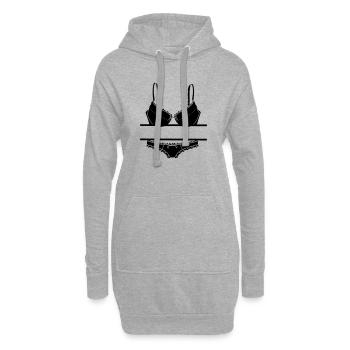 Logo lingerie pour soutien-gorge et slip de magasin - Sweat-shirt à capuche long Femme - gris chiné - Devant