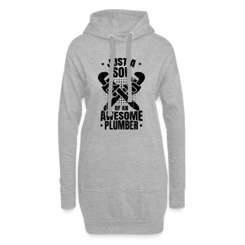Petit plombier - Sweat-shirt à capuche long Femme - gris chiné - Devant