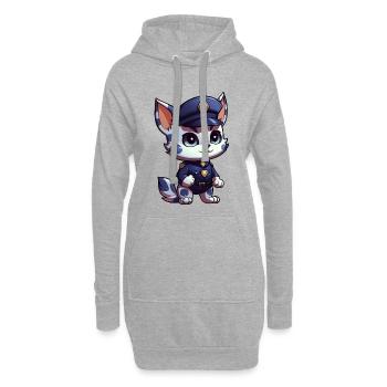 Kätzchen Polizei - Hoodie-Kleid - Grau meliert - Vorne