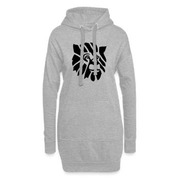 Lion - Sweat-shirt à capuche long Femme - gris chiné - Devant