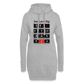 Pirates célèbres et leurs drapeaux - Sweat-shirt à capuche long Femme - gris chiné - Devant