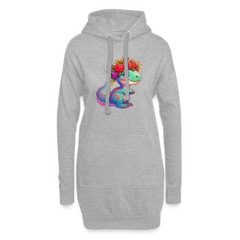 Dinosaurier - Hoodie-Kleid - Grau meliert - Vorne