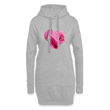 Trio de Fleurs Calla Roses - Sweat-shirt à capuche long Femme - gris chiné - Devant