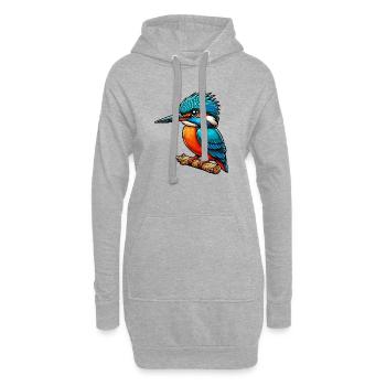 Martin-pêcheur - Sweat-shirt à capuche long Femme - gris chiné - Devant