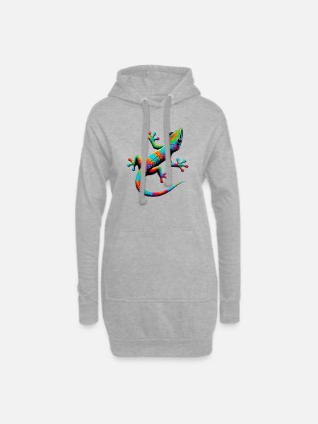 Gecko - Hoodie-Kleid - Grau meliert